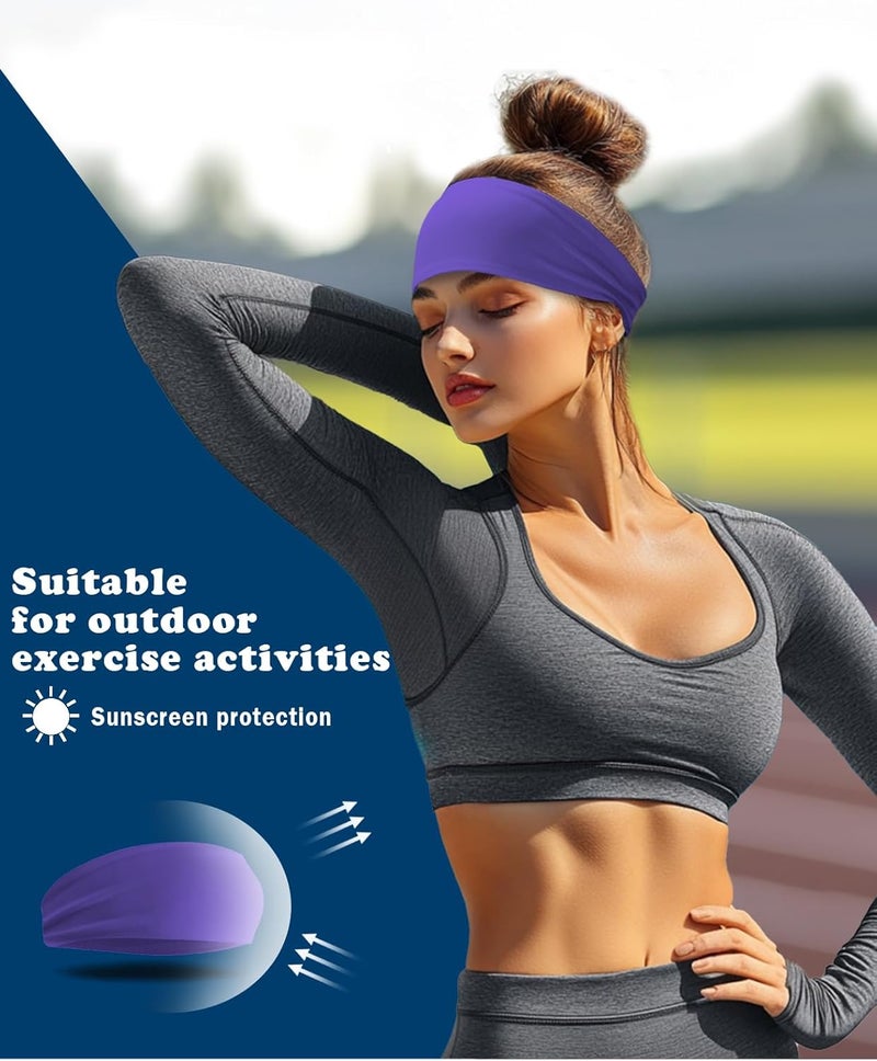 Supeniu Headband for Men & Women, Sweat Wicking Sports Sweatband Headbands, Workout Running Training Yoga Basketball Hairband - Image 3